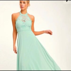 Lulus Dance All Evening Sage Green Lace Maxi Dress